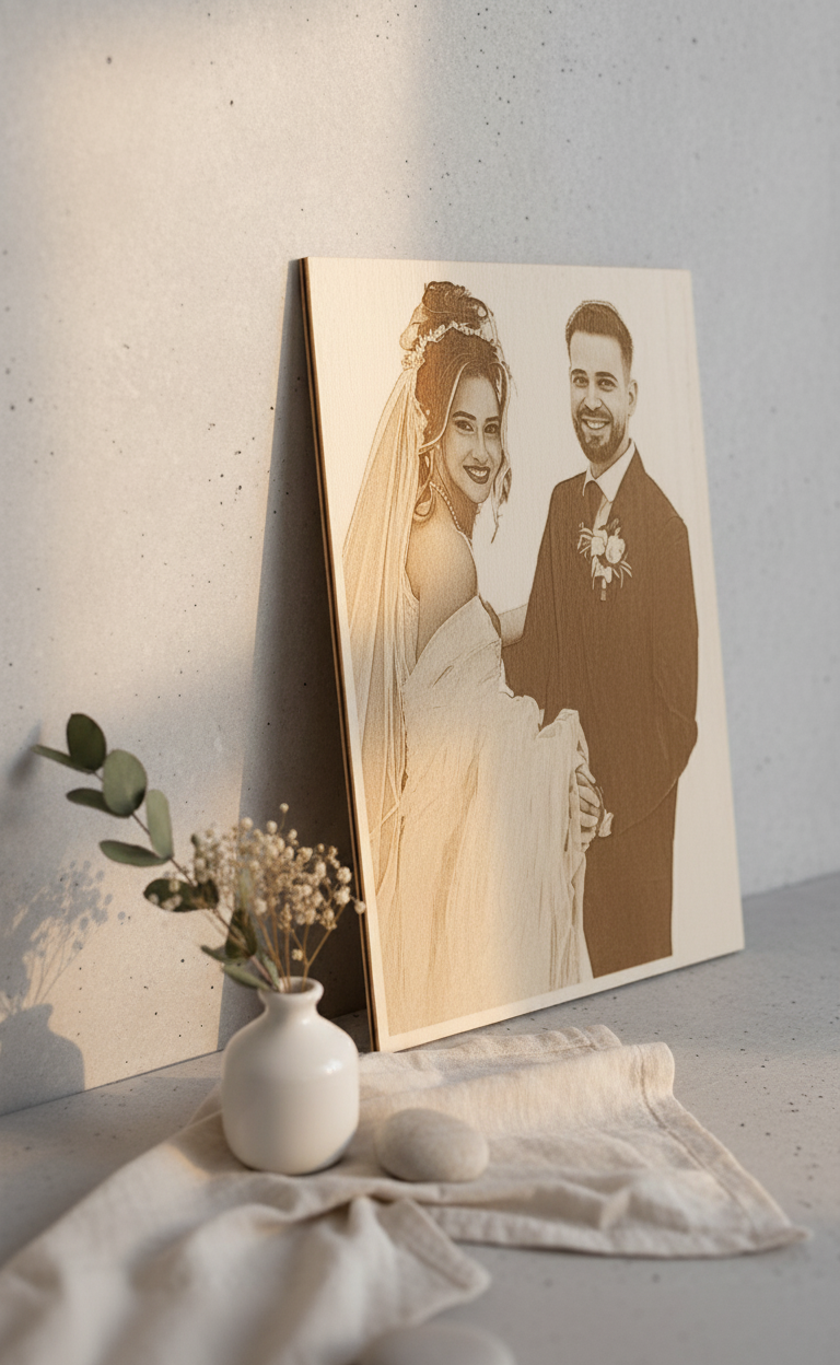 Gravură Portret pe Lemn – A4 (Personalizat)