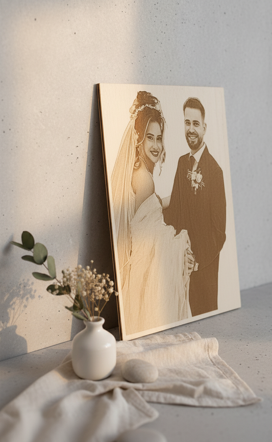 Gravură Portret pe Lemn – A4 (Personalizat)